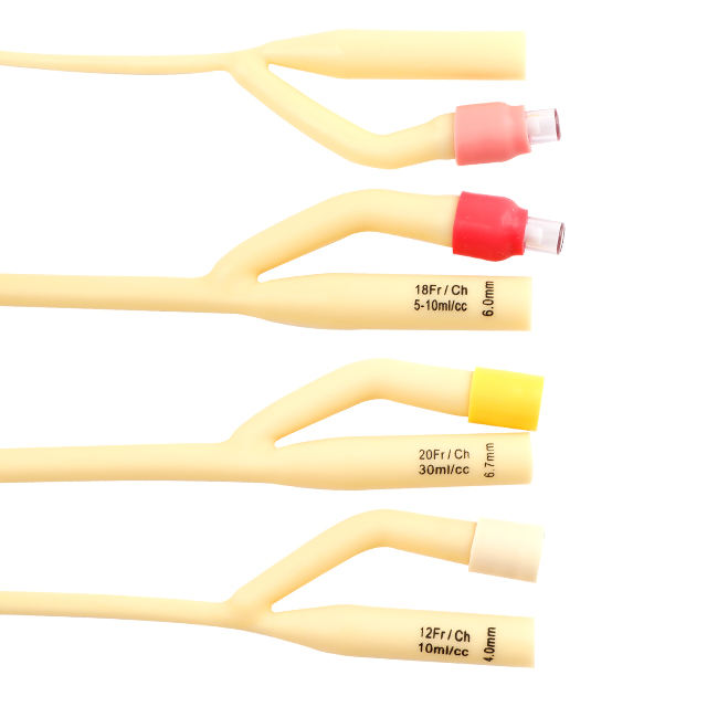 All-Silicone Coated Urethral Balloon Autoclave Disposable Medical Sterile Latex Foley Catheter 3