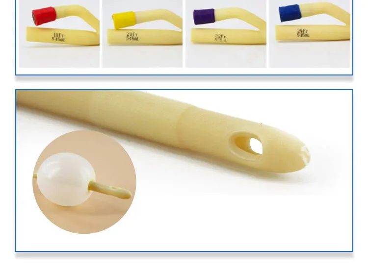 All-Silicone Coated Urethral Balloon Autoclave Disposable Medical Sterile Latex Foley Catheter 2