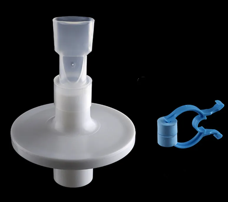 Filtro HMEF médico de función pulmonar, filtro de respiración bacterias y virus