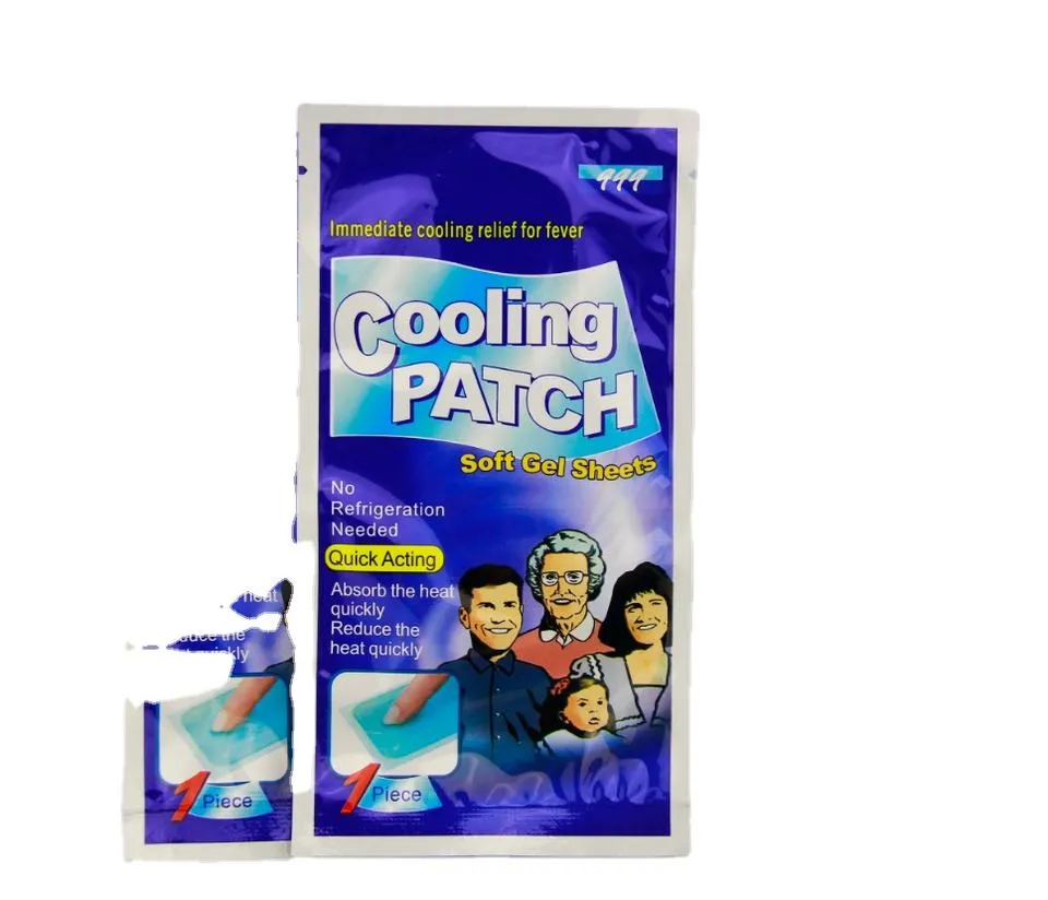 Parche refrigerante de gel con cambio de color de tejido no tejido para alivio rápido de dolores de cabeza, fiebres y dolores musculares, lámina de gel de enfriamiento físico