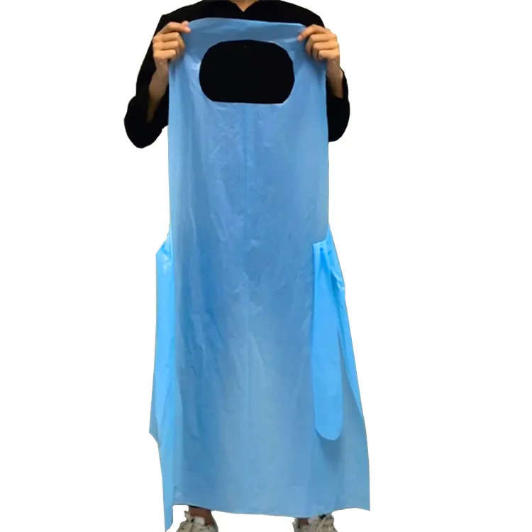 Disposable Waterproof Cleaning Plastic Biodegradable White Blue PE/CPE/PVC Apron 5