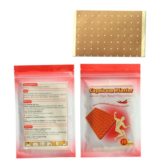 Parche médico para alivio del dolor de cuello y hombros, parche térmico para el dolor, parche de capsicina