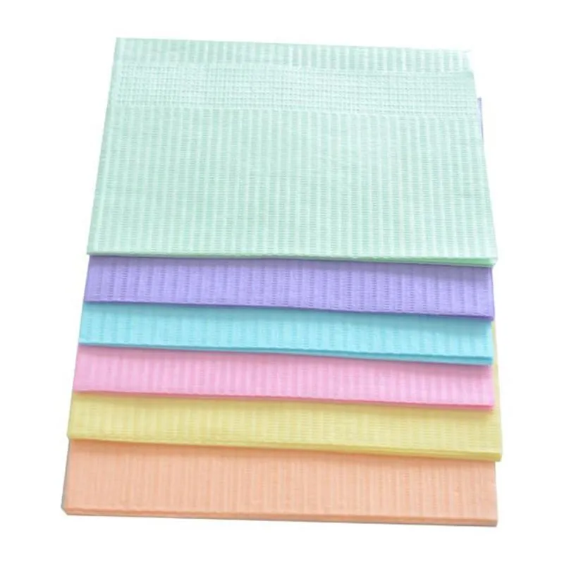 Colorful Medical Napkin Waterproof Beauty Disposable 3 Ply Patient Dental Bibs 2