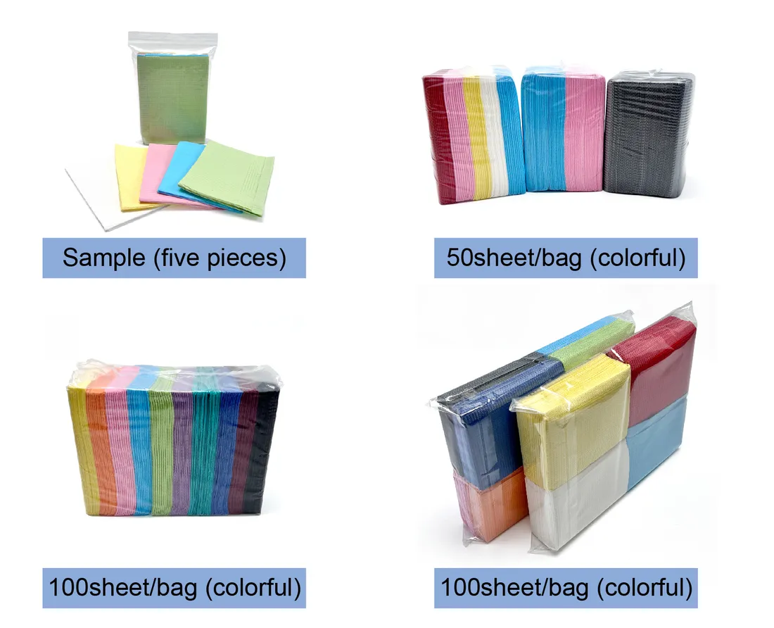 Colorful Medical Napkin Waterproof Beauty Disposable 3 Ply Patient Dental Bibs 8