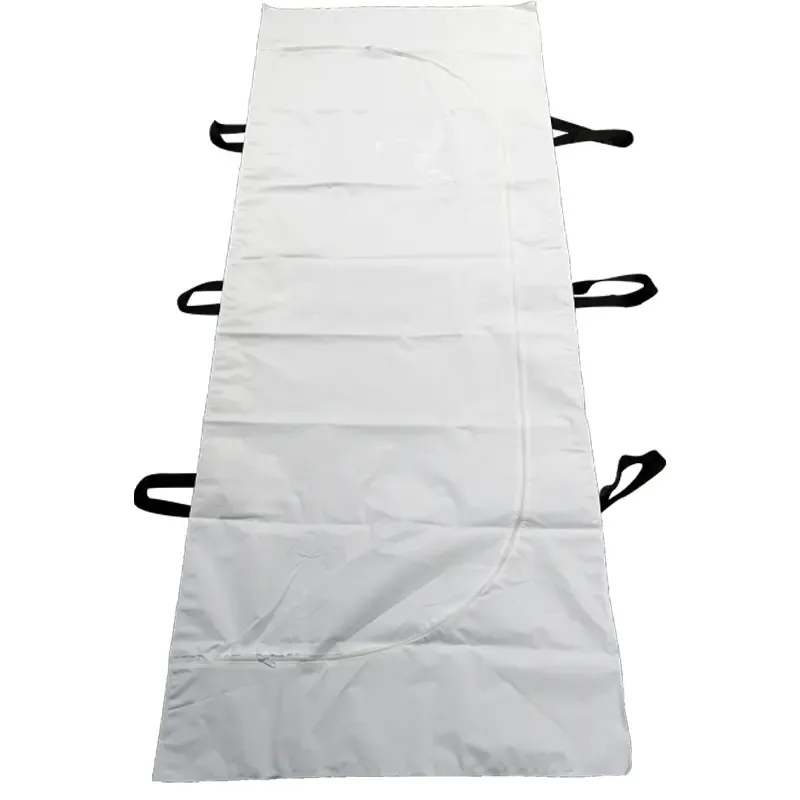 Manufactured OEM Nylon coated disposable PVC PEVA white black cadaver funeral dead body bag 4