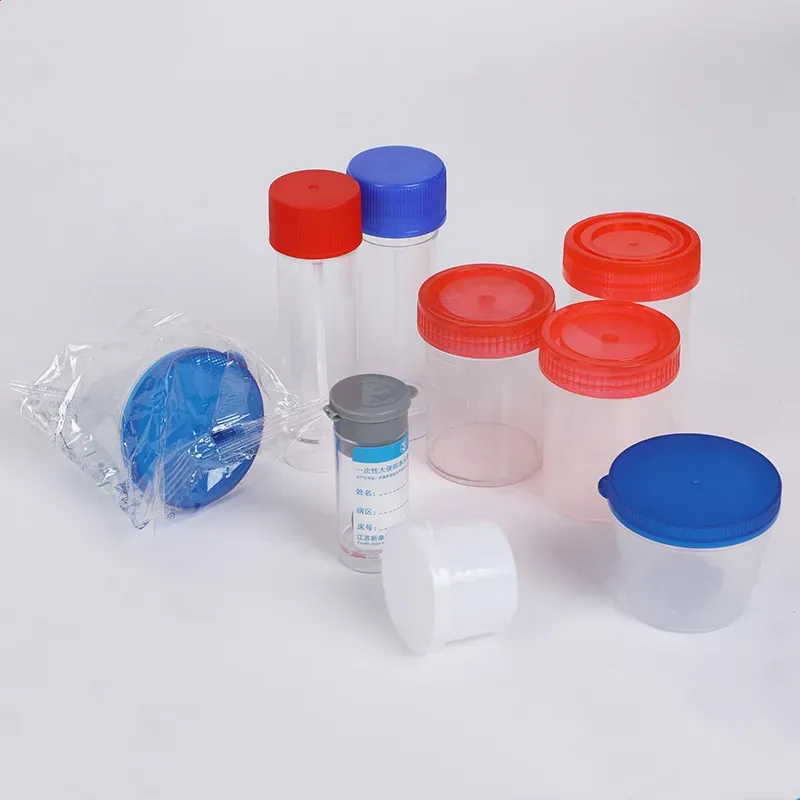 Contenedores desechables de muestras de orina de 30ml, 60ml, 120ml y vasos para heces