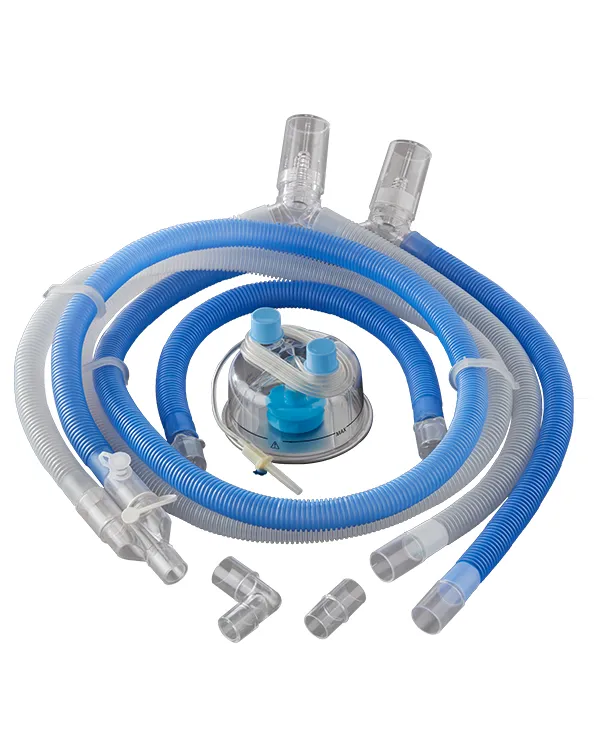 Circuito respiratorio reutilizable de alto flujo para adultos con cable calefactado y humidificación