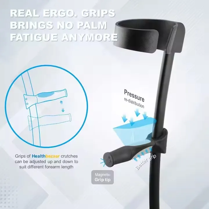 Adjustable Aluminum Crutches for Elderly Disabled Adults Lightweight Durable Mobility Aid with Ergonomic Handles Non-Slip Tips 7