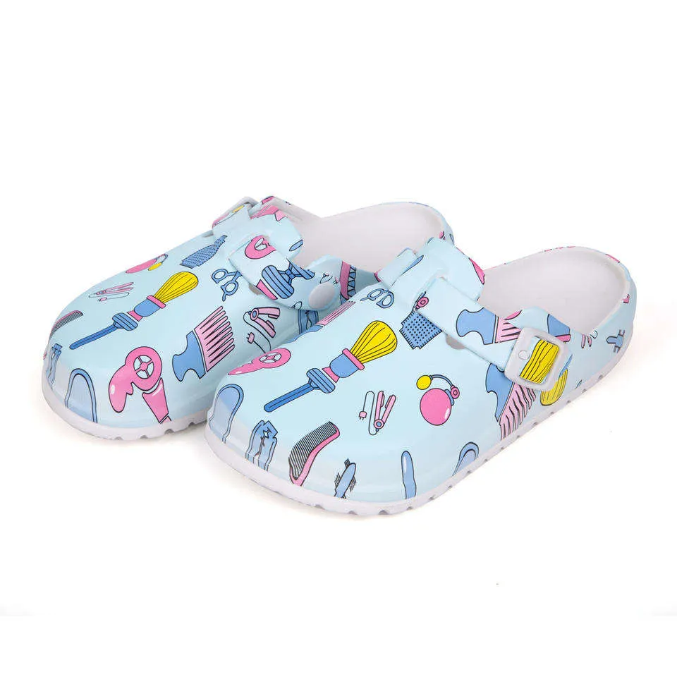 Anti-Slip Breathable Breathable Cartoon Print Closed-Toe Design EVA Nursing Shoes for Hospital Workers 5