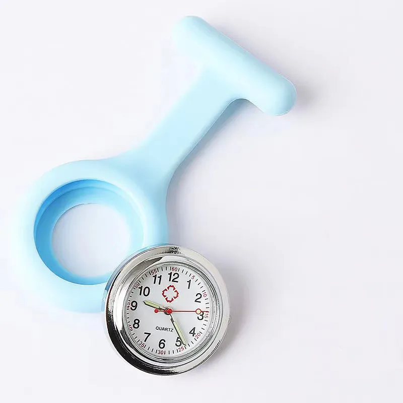 Promotional Portable Gift Rubber Silicone Doctor Digital Clip-On Pocket Medical Watch Clip Brooch Nurse Breast Watch 2