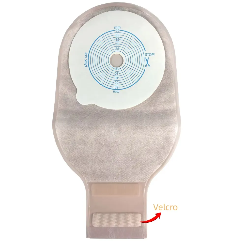 One Piece Open Style Colostomy Bag 65mm Cut-to-Fit with Secure Clip Closure 2
