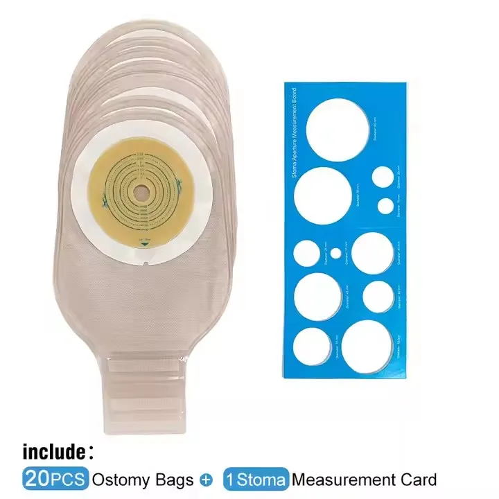 Medical One-piece Ostomy Bag Stoma Pouch Beige Color 6