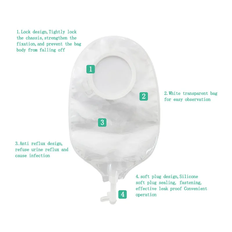 Disposable Clear CE Certified Medical Use Urostomy Bags with Baseplate 5