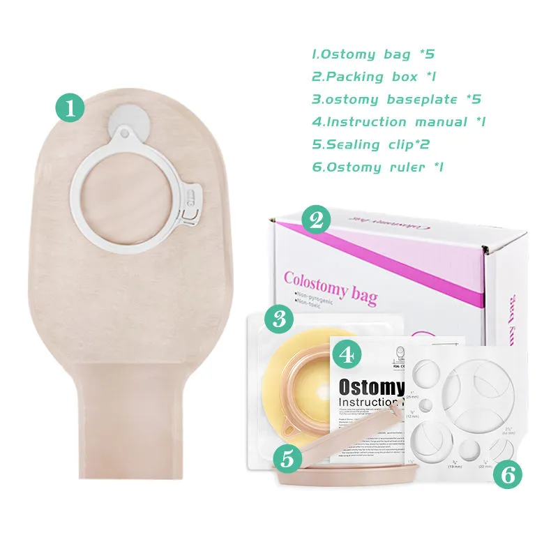 Two pieces Ostomy Pouching System Stoma Ostomy Bag With Pouch 6
