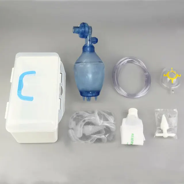 Kit de reanimador manual de emergencia médico de silicona y plástico