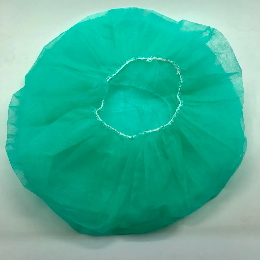Disposable Non woven PP Bouffant Nurse Caps Green 5