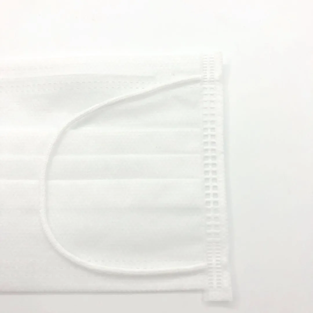 Disposable 3ply non-woven Rubber Elastic Earloop Face Mask white 5