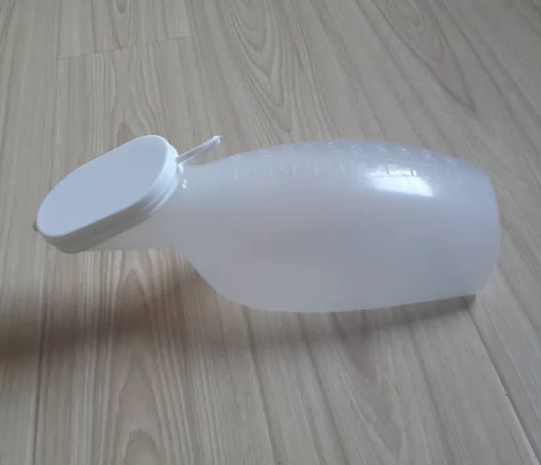 Orinal plástico médico desechable para adultos con tapa, para hombres y mujeres