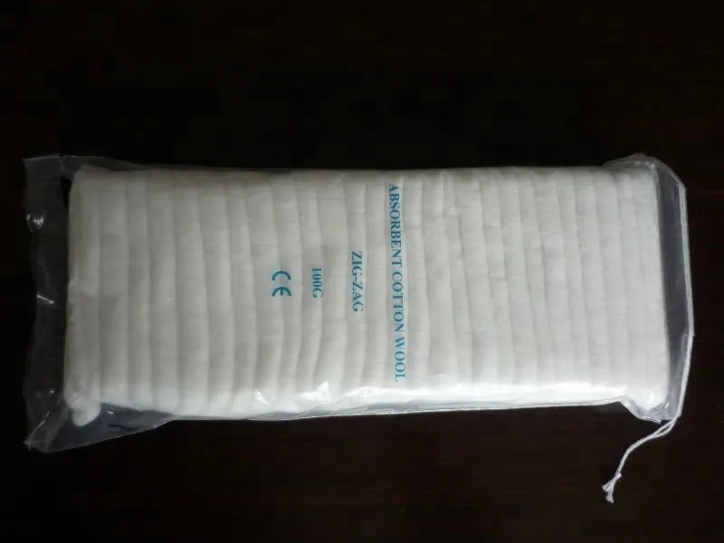 100% cotton pleat zig zag cotton wool with CE,ISO 4