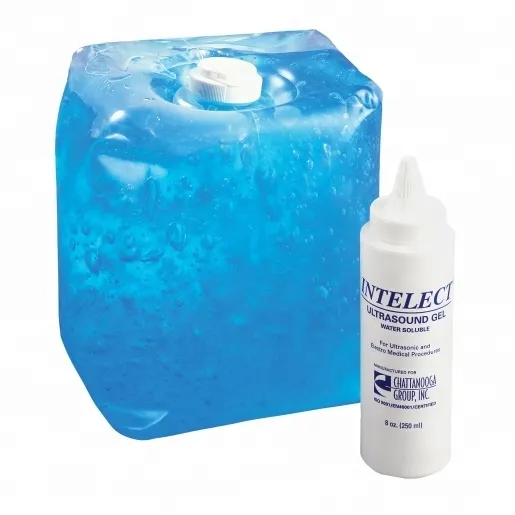 Gel de transmisión ultrasónica transparente o azul para uso médico