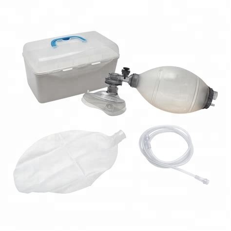 Resucitador manual médico de primeros auxilios, desechable y sencillo, de PVC/silicona/SEBS, para emergencias, con FDA, CE e ISO