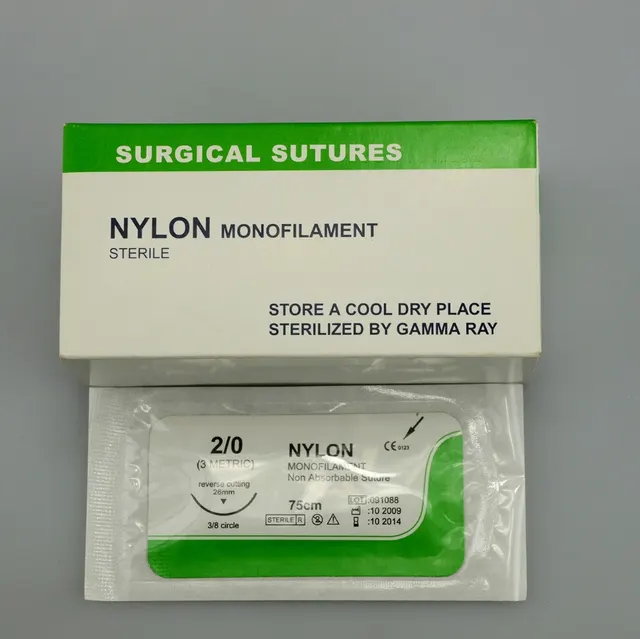 Suturas no absorbibles de POLIÉSTER/POLIPROPILENO/SEDA/NYLON quirúrgicas desechables para hospital