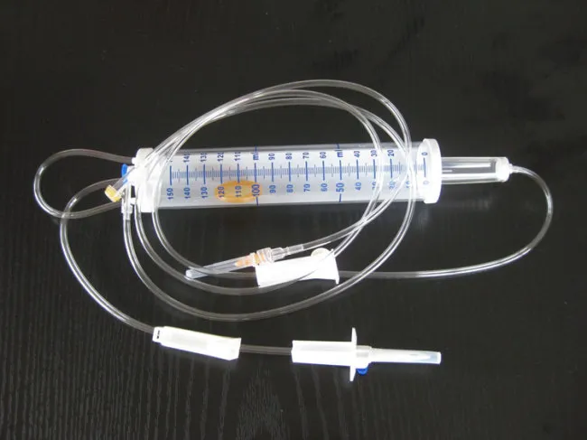 Medical sterile burette type pediatric iv infusion set with 100ml,150ml 3