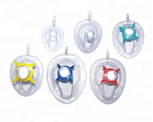 Disposable sterile medical grade pvc face anesthesia mask for hospital use with FDA,CE,ISO 4