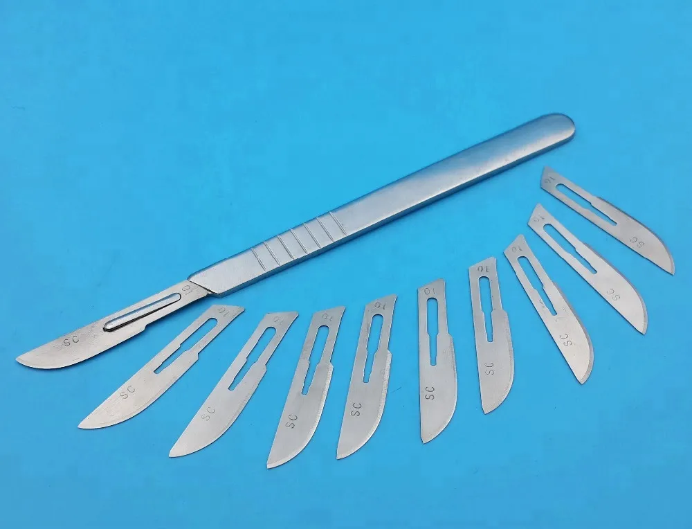 Sterile Stainless Steel Surgical Blade with Plastic Handle 6