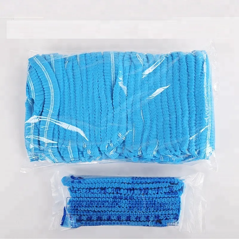Disposable non-woven cap single/double bungee hair net anti dust non-woven bouffant cap with FDA,CE,ISO 6