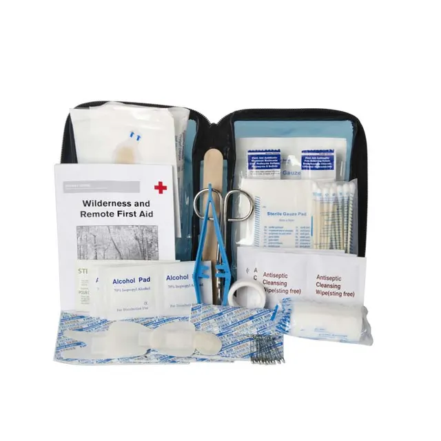 Kit de primeros auxilios transparente para hogar y acampadas, kit médico de viaje personalizado