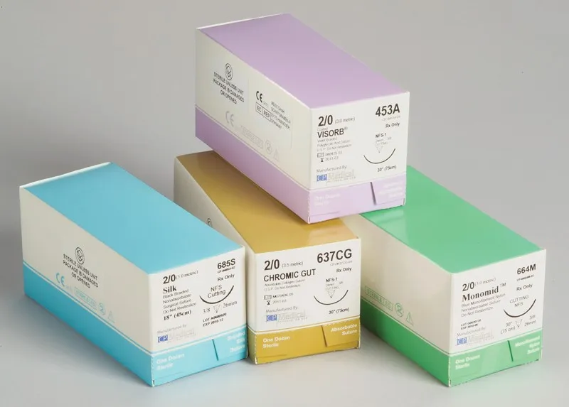 Absorbable/nonabsorbable medical silk Sutures surgical Chromic Catgut Sterile Medical Disposable Sutures Thread With Needle 3