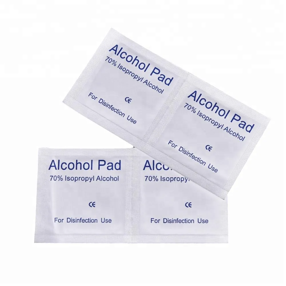 Almohadilla de preparación con alcohol médico 70%, hisopos con alcohol isopropílico con CE, ISO