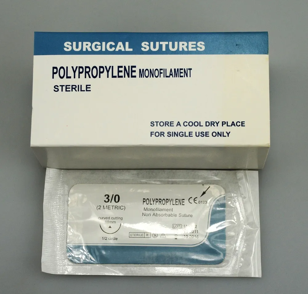 Surgical Disposable Non-absorbable POLYESTER/POLYPROPYLENE/SILK/NYLON sutures for hospital 2