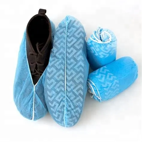Fundas desechables para calzado de polipropileno no tejido azul, antideslizantes e impermeables, con certificación FDA, CE, ISO