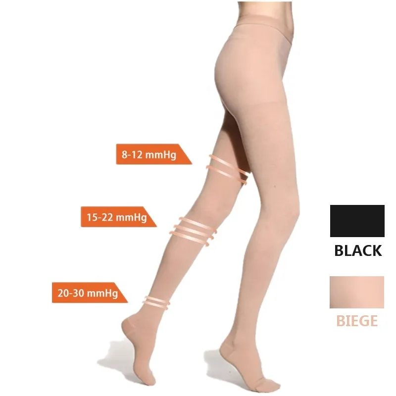 20-30mmHg medical nurse Pregnant varicose veins compression stocking socks pantyhose for man and woman 2