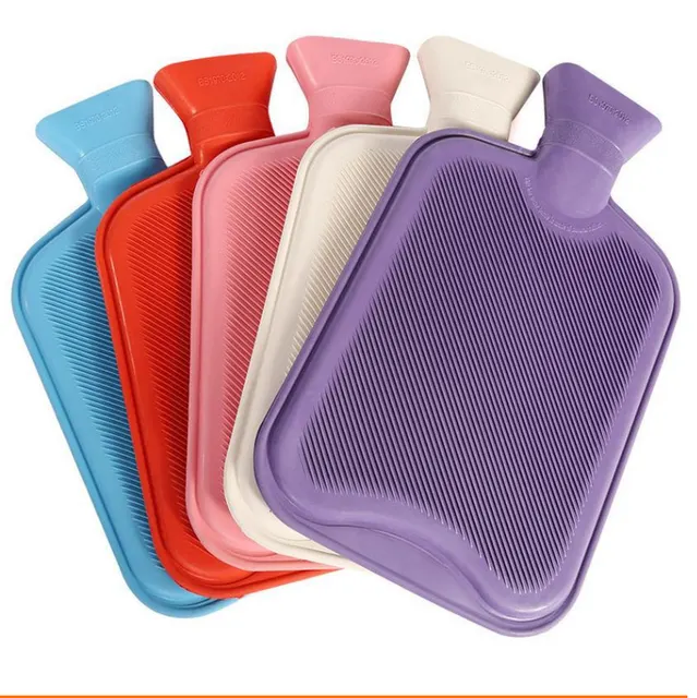 Bolsa de agua caliente de caucho natural médica, diferentes tamaños y colores, con funda