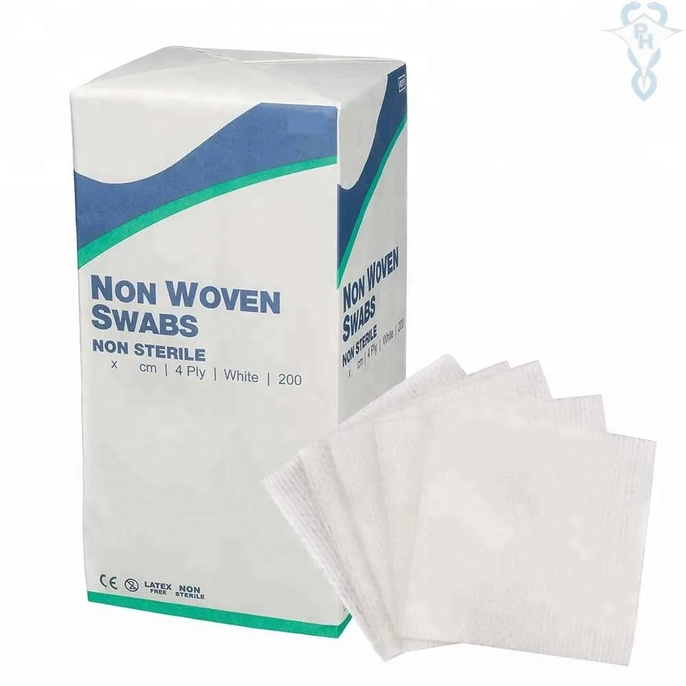 Medical sterile/not sterile non woven absorbent swabs with CE,ISO 2