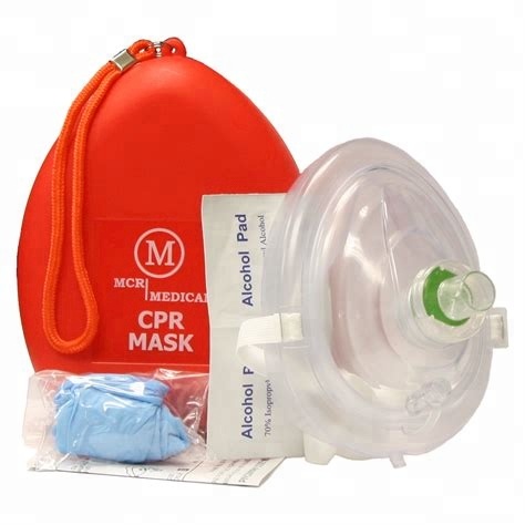 Mascarilla de resucitación CPR para primeros auxilios, desechable, con FDA, CE, ISO