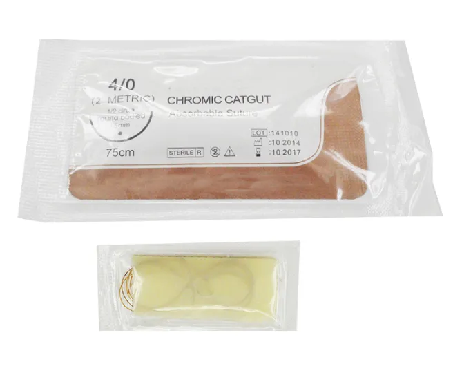 Absorbable/nonabsorbable medical silk Sutures surgical Chromic Catgut Sterile Medical Disposable Sutures Thread With Needle 6