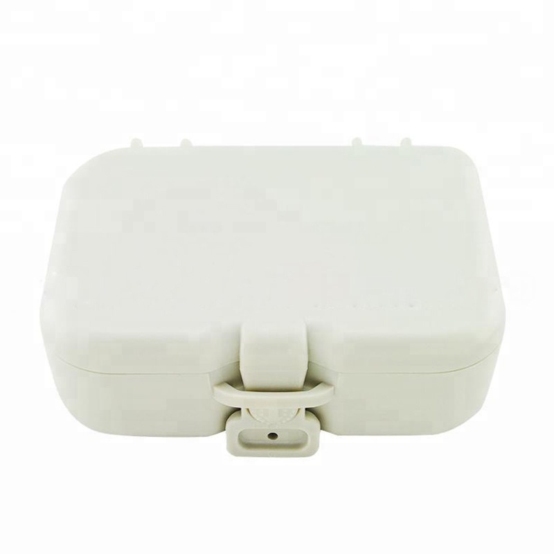 Plastic Denture Cleaning travel case Denture box with mirror 2