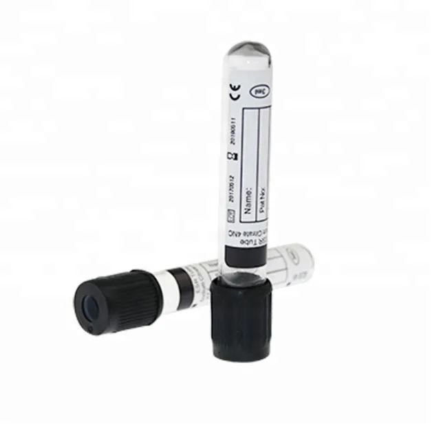 Tubo de VSG Vacutainer PET/vidrio tapón negro citrato de sodio 1:4 con CE, ISO