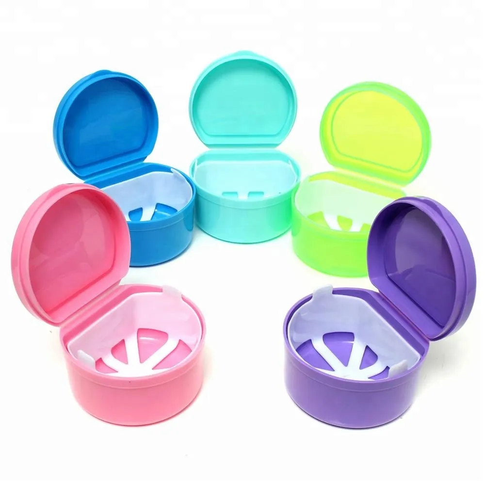 Dental Orthodontic Retainer Denture bath Box case For Keeping Denture Clean 3