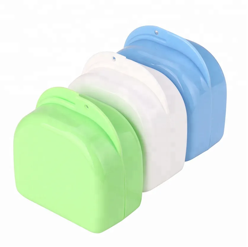 Caja de almacenamiento para dentaduras con cesta de enjuague Dental Bath