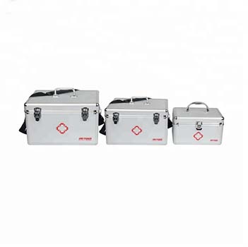 Botiquín de primeros auxilios vacío de metal de aluminio, portátil y personalizado para hospitales y médicos