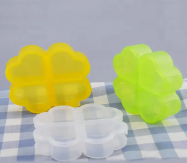 Caja de pastillas de 4 compartimentos en forma de flor