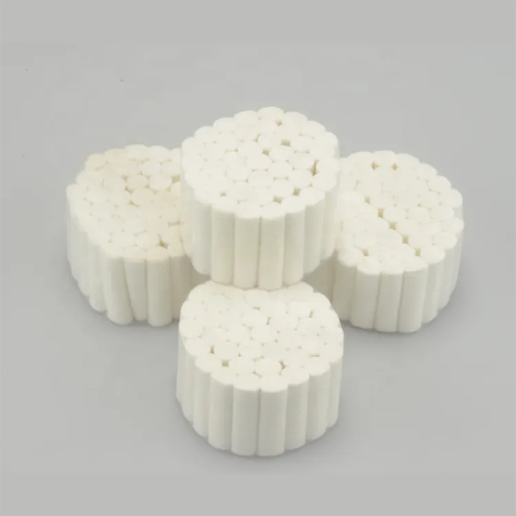 Rollo dental de algodón absorbente y desechable para uso médico