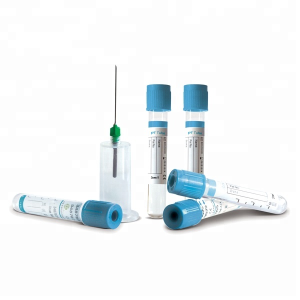 Tubo Vacutainer de Citrato de Sodio PT azul desechable PET/Vidrio grado médico desechable estéril con CE e ISO