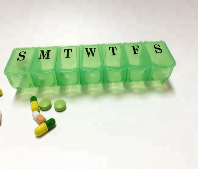 Contenedores de plástico para pastillas de 7 días/cajas para pastillas