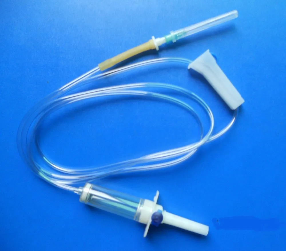 Equipo de infusión IV médico para adultos/pediátrico con aguja CE, ISO